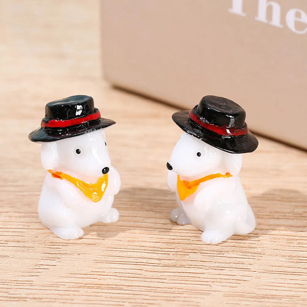 20Pcs Tiny Resin Puppy Statue Vivid Cartoon Design Micro Landscape Decoration Mini Animal Ornament for Desk Shelf Terrarium