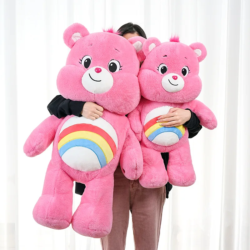 MINISO 33/45/65cm Care Bears Plush Toy Rainbow Bear Plush Doll Pillow Children's Gifts Home Furnishings Car Lumbar Support