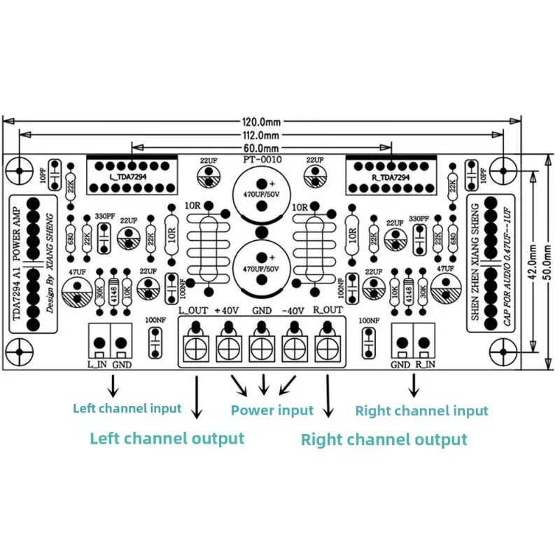 KYYSLB 200 Вт плата усилителя мощности звука DIY Запчасти DC24-40V TDA7294 двухканальный модуль усилителя