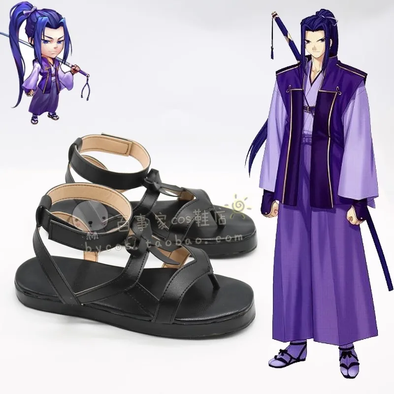 

Sasaki Kojiro Cosplay Costume Shoes Black Handmade Faux Leather Shoes