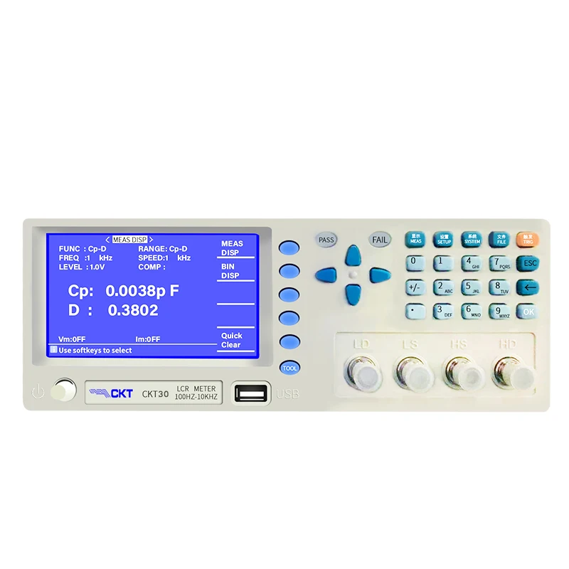 Chuangkai CKT30 Frequency 100Hz，120Hz，1KHz，10KHz，20KHz，30KHz LCR Digital Bridge Meter Electric Component