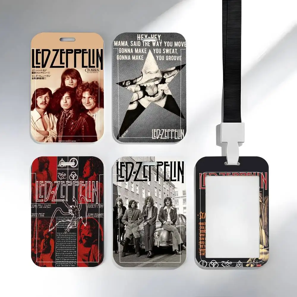 1 unidade Capa Protetora para Cartão de Identificação L-Led Zeppelin, para Cartão Escolar, Cartão de Acesso, Cartão de Transporte e Cartão de Refeição, com Sistema de Inserção Fácil