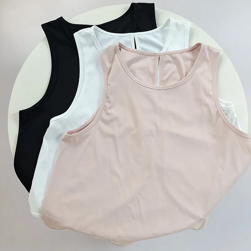 Ladies Hollow Back Sports Cover Up Loose Sleeveless Crop Top Quick Dry Fitness Training T-Shirt