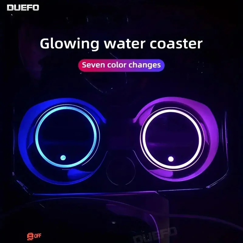 Led Cup Holder Car Mounted Light Car Luminous Cup Mat Rechargeable Anti Slip Waterproof And Interior Atmosphere Light Parts