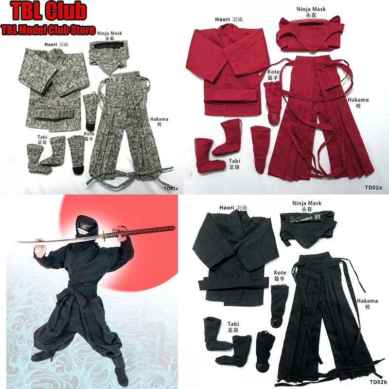1/6 Scale Male Clothes Four Colors Optional Ninja Costume Mercenary Fit For toys tao 12-inch Action Figure Soldier TD02 c/b/a