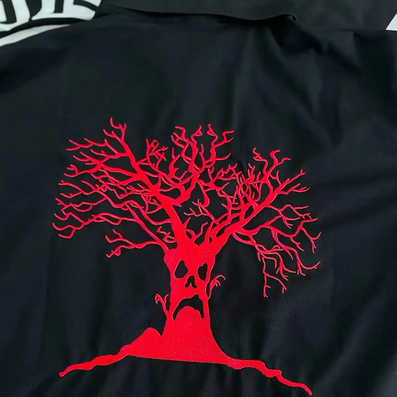 Y2k Letters Embroidered Ghost Graphics T Shirt Black Red POLO Shirt Men Women Harajuku Hip Hop Gothic Short Sleeves Streetwear