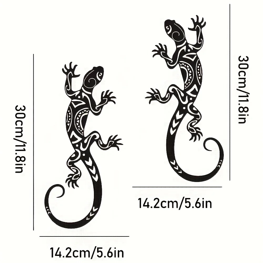 2-teilige Wanddekorationen aus Eisen in Gecko-Form, geeignet für die Dekoration von Haus, Garten und Innenhof, zur Verschönerung von Türrahmen und zur Gestaltung des Wohnraums. – Detail 5