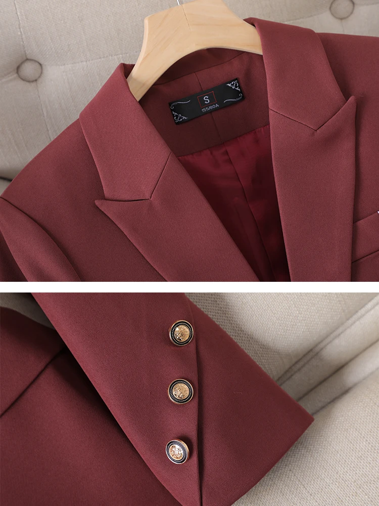 Solid Blazers for Women 2023 Fashion Notched Single Breasted Coats Office Ladies Vintage Elegant Casual Slim Jacket Blazers