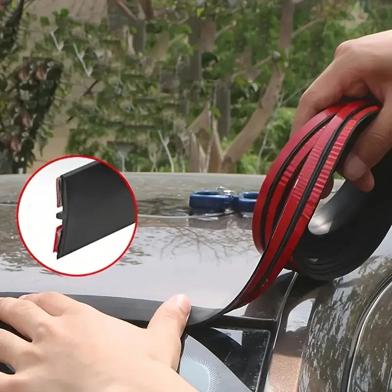 1pc Car Windshield Soundproof Seal Strip - TPE Rubber, Adhesive Installation, Dust & Water Resistant, Noise Reduction