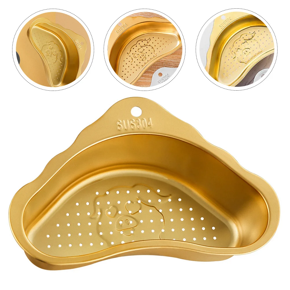 

Stainless Steel Triangle Sink Basket Kitchen Drain Strainer Storage Drying Rack For Cutlery Vegetable Washing
