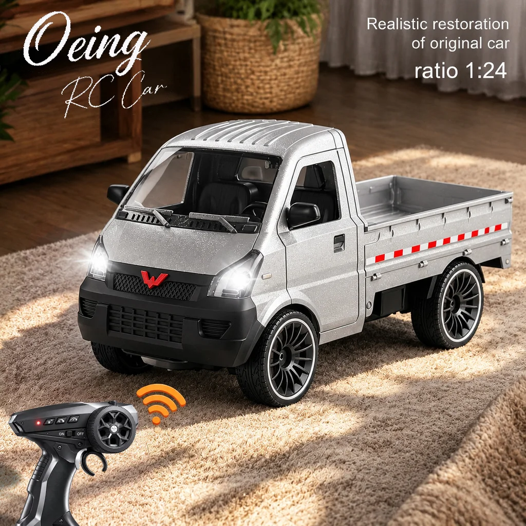 1:24 Scale 4×4 RC Car 2.4G Alloy Remote-Controlled Climbing Truck Drifting Electric RC Toy Model with LED Boy Kid Christmas Gift