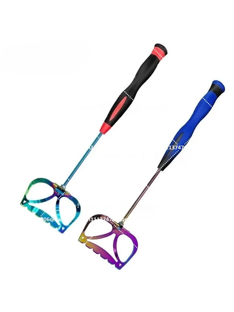 Stainless Steel Titanium Color Shrimp Shovel Sea Fishing Folding Baiting Multifunctional Tool
