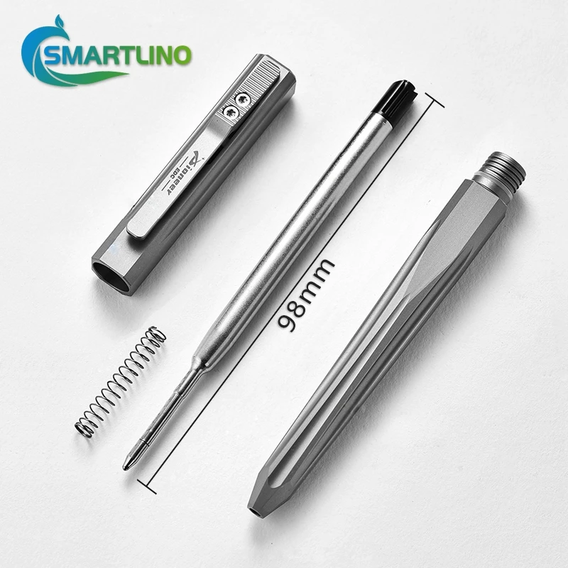 Bolt Action Titanium Tactical Pen with Glass Breaker for Emergency Survival Security Protection Personal Defense Tools