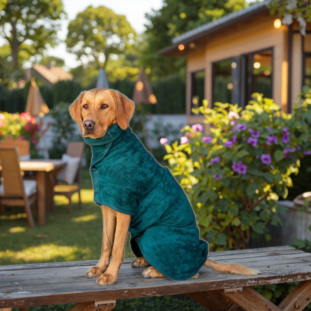 

Customized Luxury Microfiber Dog Bathrobe-Sport/Elegant/Modern Style Quick-Drying Absorbent Coat for Pets