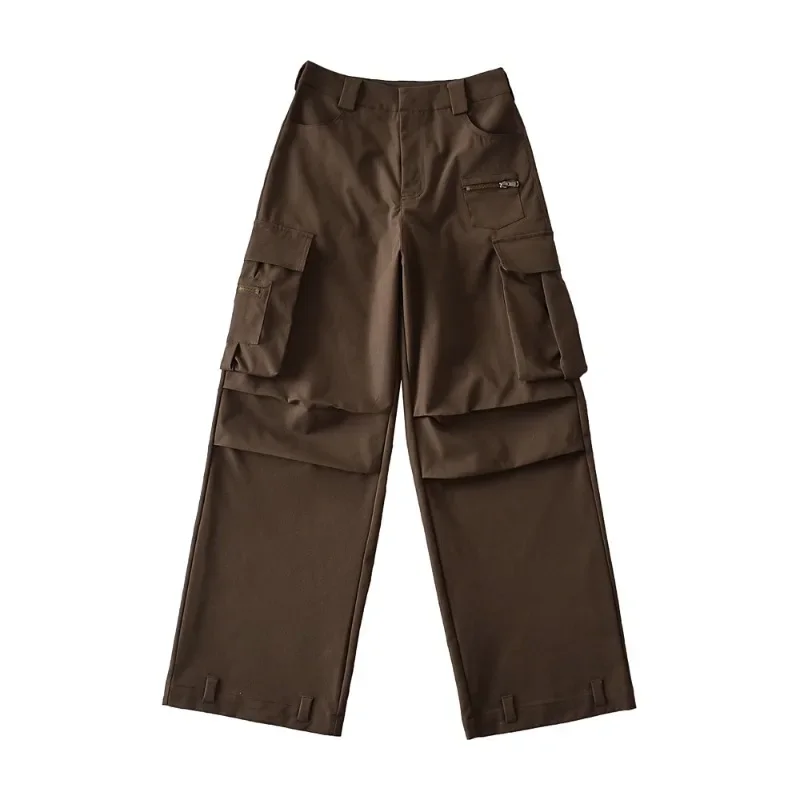 

American Vintage High Wasit Casual Trousers All-match Straight Cargo Pants Y2k Aesthetic Street Hippop Pantalones Mujer