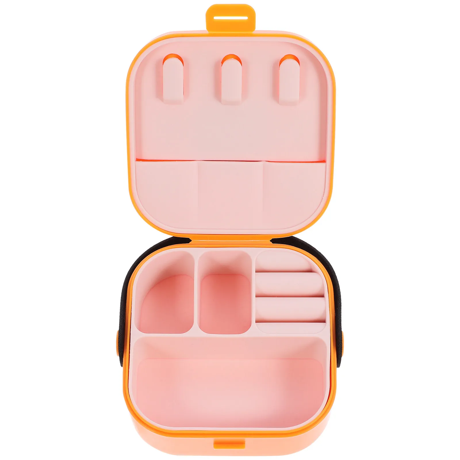 

Mini Travel Jewelry Organizer Box Small Lightweight Portable Case for Earrings Necklaces Rings Bracelets Lipsticks Hair
