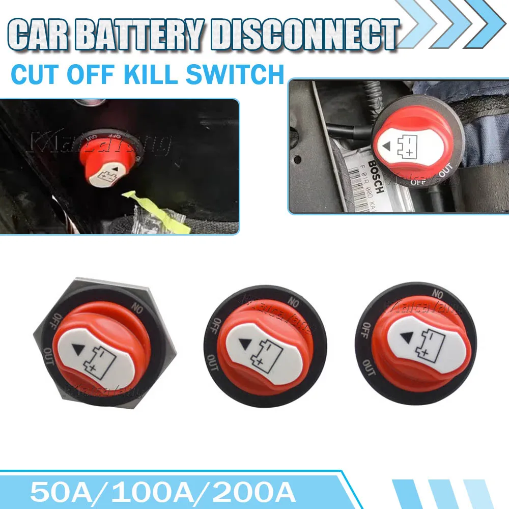 

DC 12V 50A 100A 200A Car Rally Battery Switch Disconnecter Power Isolator Cut Off Switch Kit For Truck Car Motorcycle Boat