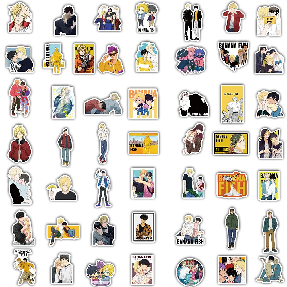 10/30/50/100pcs Banana Fish Stickers Lynx Ash Eiji Anime Sticker Scrapbooking Car Phone Bike Wall Waterproof Lee Yut Lung Decals