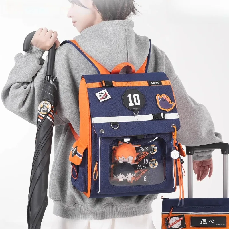 New Haikyuu!!itabag Cartoon Hinata Shouyou Backpack Anime Merchandise Large Capacity Portable Storage Holiday Gift Commuting