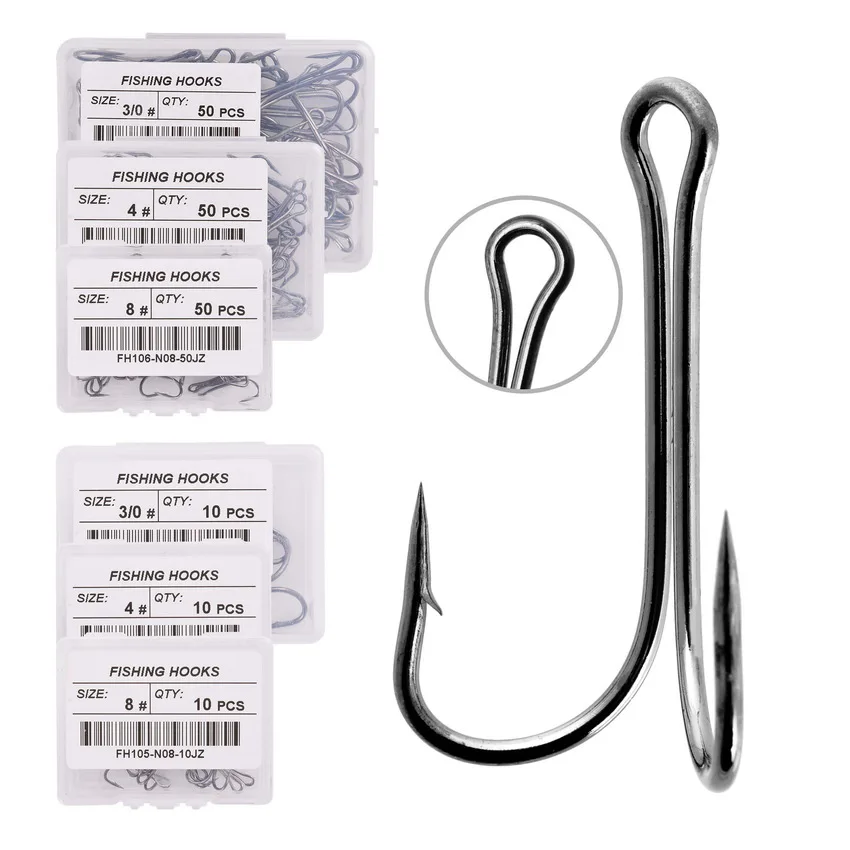 100PCS10PCS/Box Double Fishing Hook Fly Tying Double Hook Bass Weedless Fishing Asist Hooks Fishhook For Soft Lure Jig Head