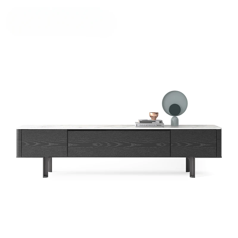 Minimalist style: modern slate, TV cabinet, industrial style, wrought iron base, living room furniture