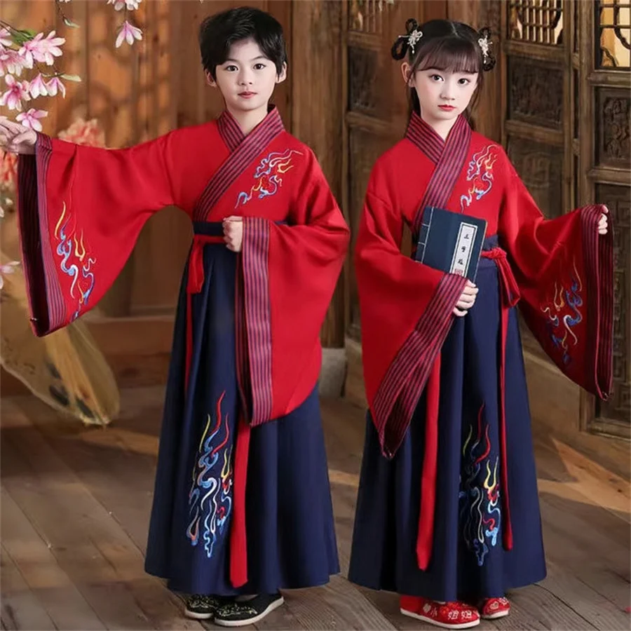 Traditional Chinese Vintage Clothing For Kids Boys Girls Women Hanfu Dress Tang Suit Kids Children Halloween Cosplay Costume view 6