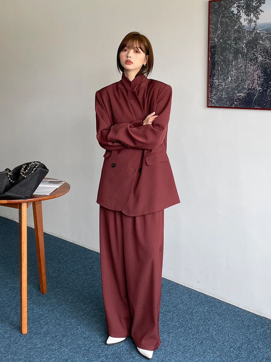 

Faionable Hong Kong Sle Women's Suit Set Casual Two-Piece Ensemble Red Celebri Club 2025 Autumn Collection