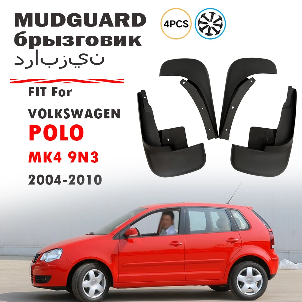 2005 2006 2007 2008 2009 2010 FOR Volkswagen POLO MK4 9N3 Mudguard Fender Mud Flap Guards Splash Mudflaps Car Accessories 4pcs