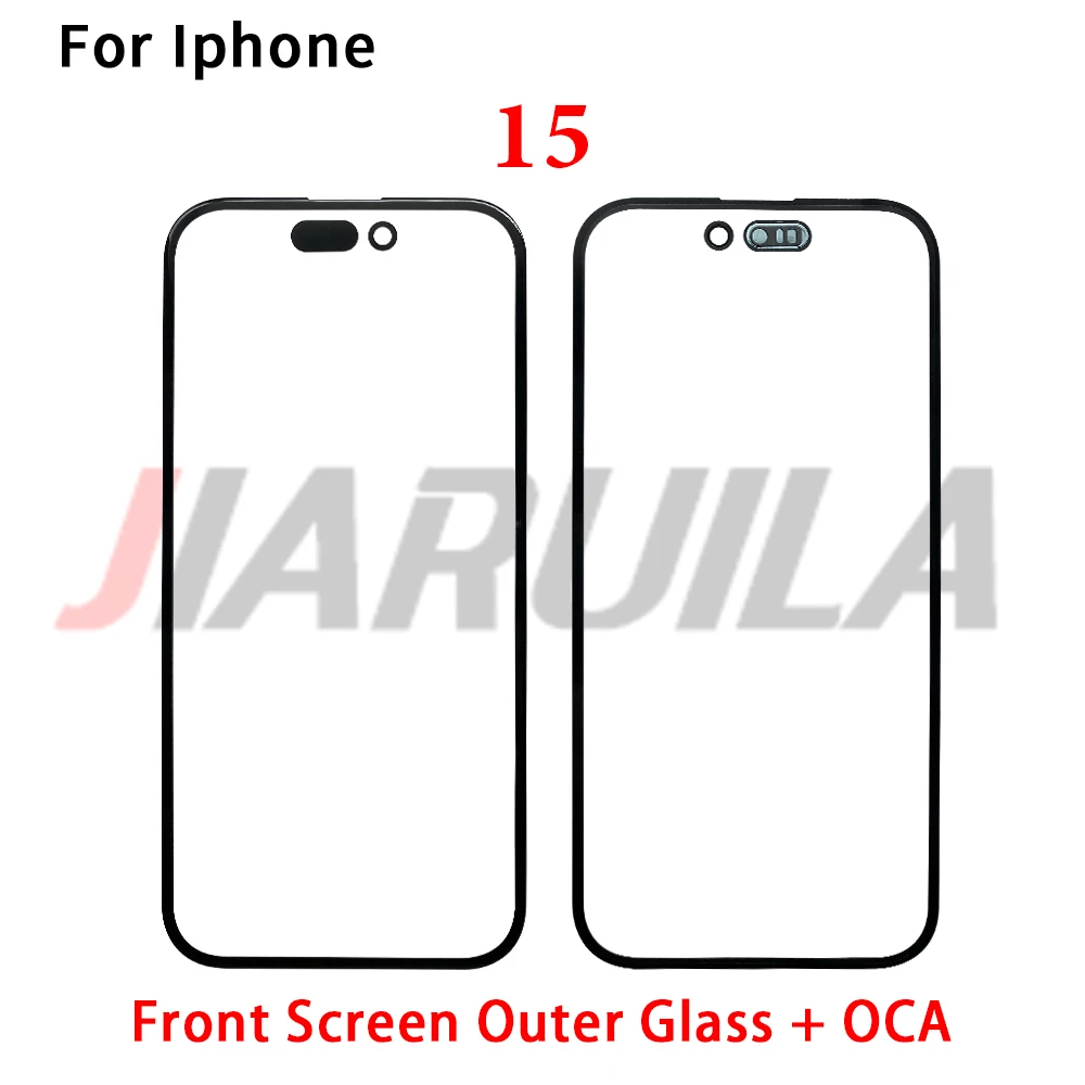 شاشة جديدة من الزجاج الخارجي الأمامي + OCA لهاتف iPhone 16 Pro Max 15 Plus 7 8 قطع غيار غطاء لوحة اللمس للشاشة #5