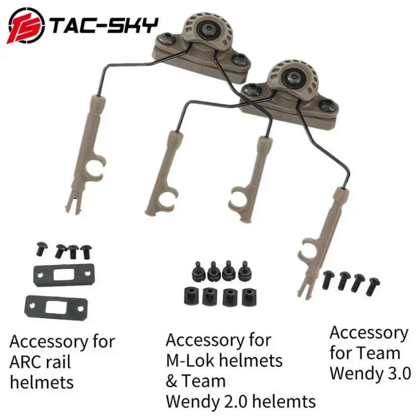 TS TAC-SKY Military Headset Adapter ARC Rail Braket for Comtac 3 Headphone & Fast ARC/M-Lok/Team-Wendy2.0 Rail Helmets