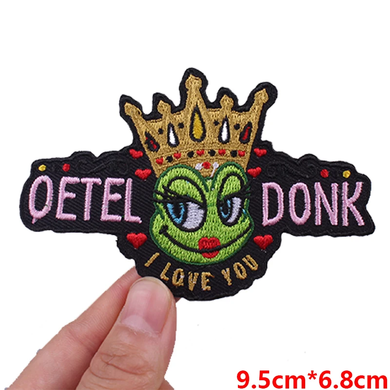 Nederland Oeteldonk embleem geborduurde patches voor kleding DIY Nederland carnaval kikker geborduurde patch opstrijkbare patches