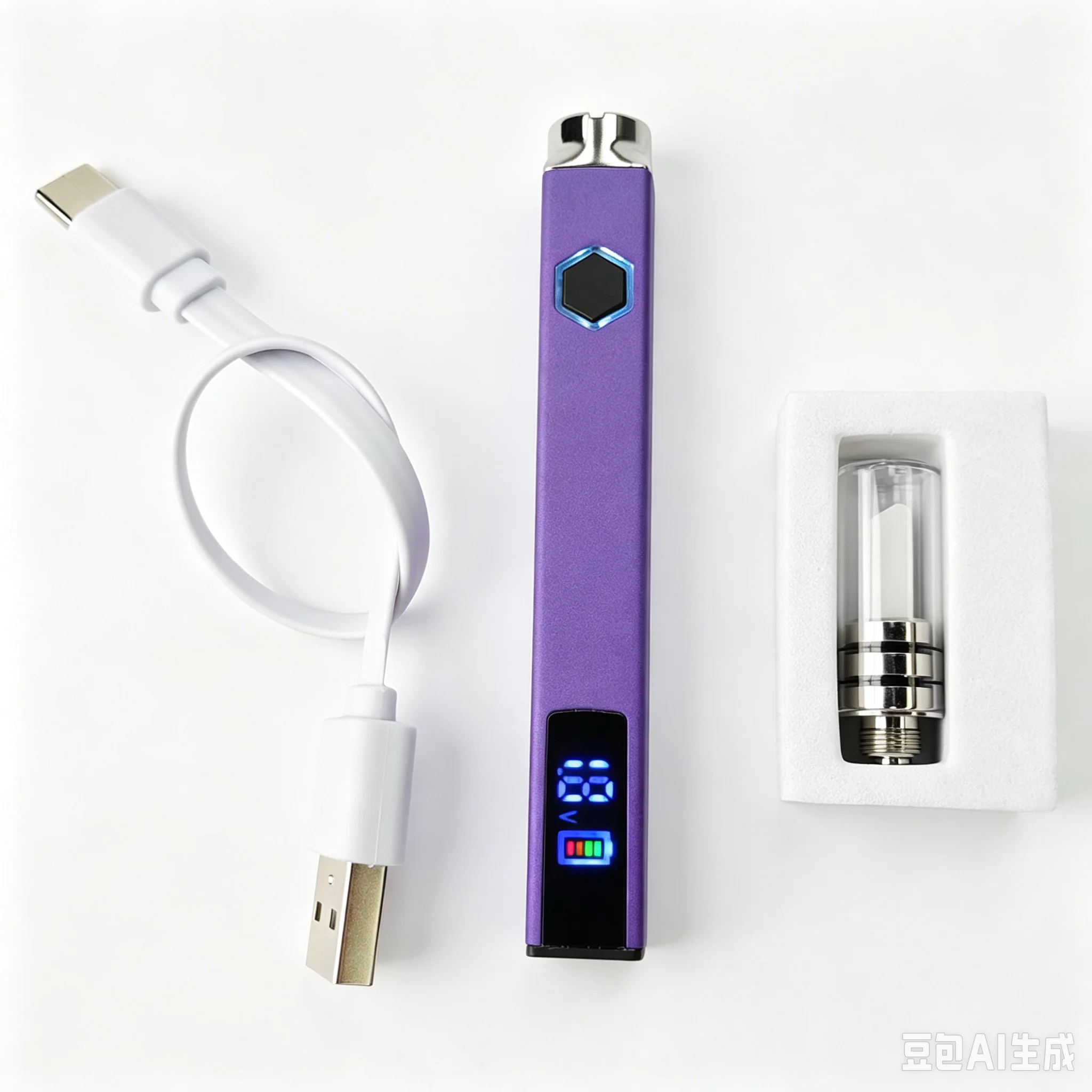 5 PCS, Square Battery, LED Digital Display Screen, 510 Thread Battery, DIY Soldering Iron, Mini Light Bulb, Hot Knife