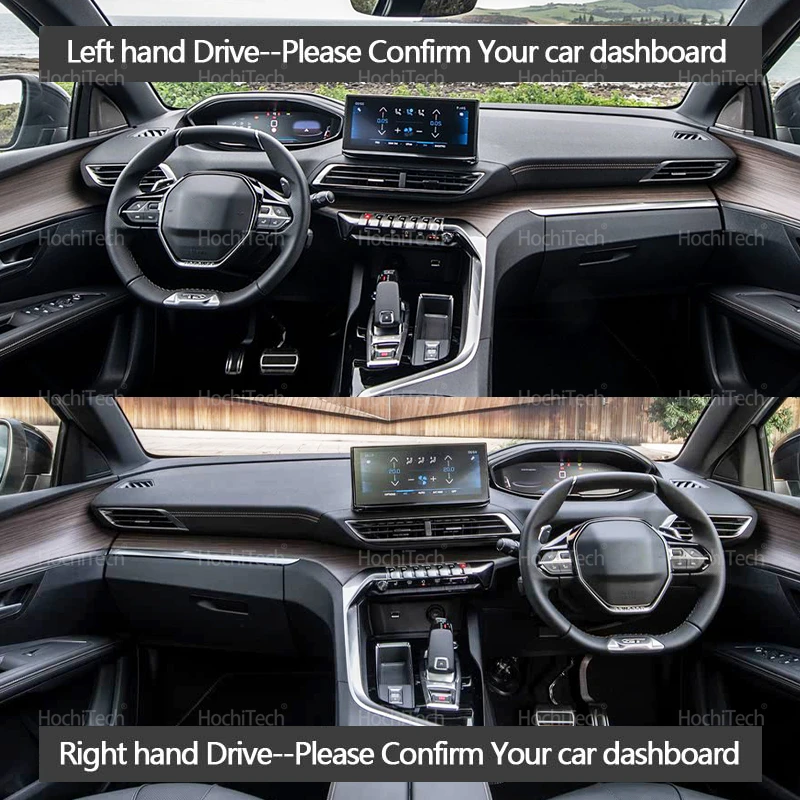Anti-UV Suede Leather Dashmat Black Dashboard Cover Sun Shade Carpet Non-slip Pad for Peugeot 3008 5008 GT Hybrid 2016-2022 image 2