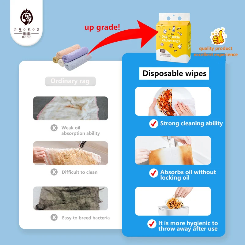 Disposable Lazy Rag Kitchen Paper Wet And Dry Dishcloths Hand Towel Cleaning Thickened Can Be Hung And Absorbs Water Well