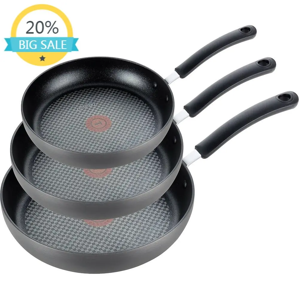 

Набор из 3-х антипригарных сковородок: 8, 10.25 и 12 дюймов, пригодны для использования в духовке до 400°C ° F, Черная кухонная посуда с антипригарными сковородами, пригодная для мытья в посудомоечной машине S