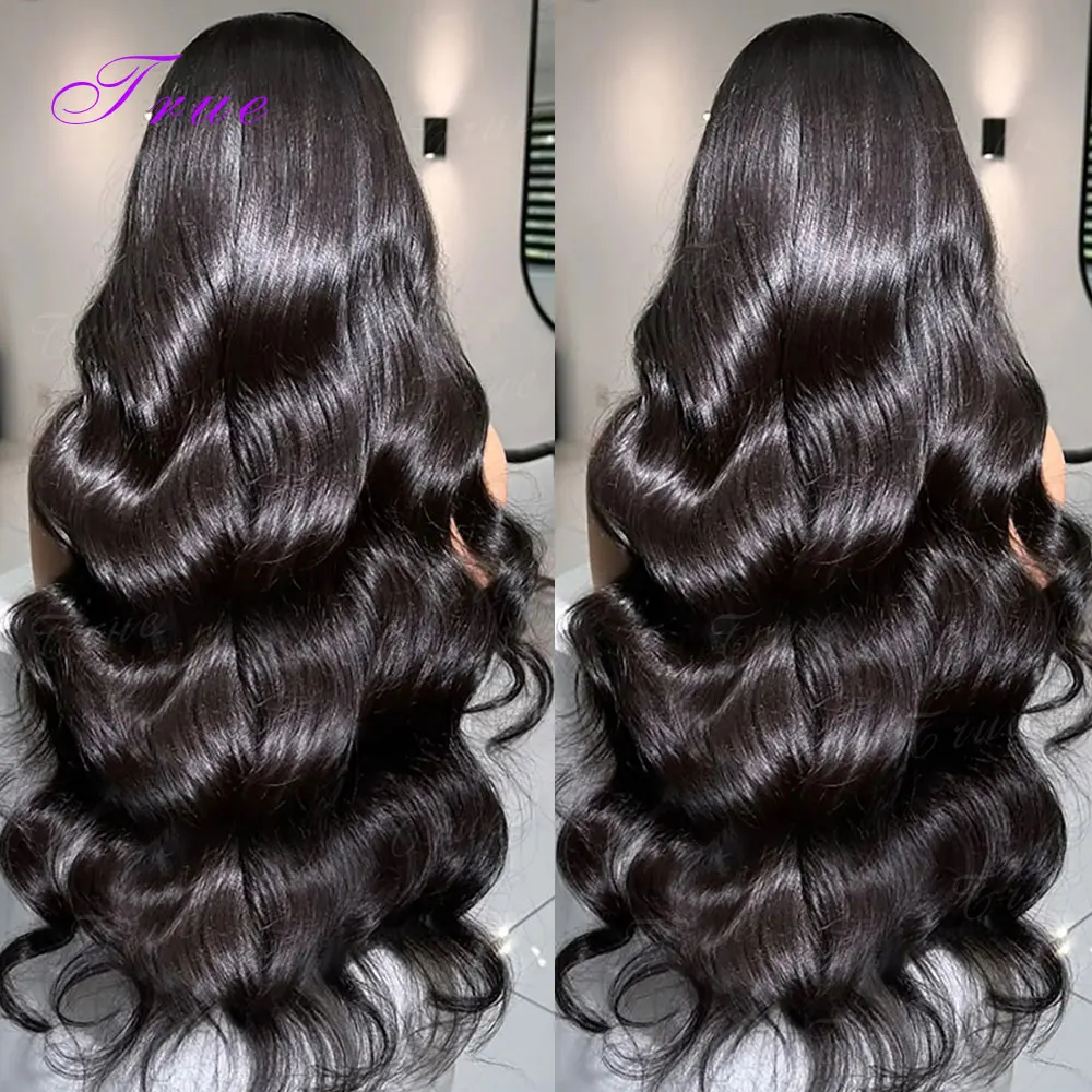 30 40 Inch Body Wave Lace Front Human Hair Wigs 13x6 HD Lace Frontal Wig 250% Density Natural Black 100% Human Hair Wet And Wavy Wigs For Women