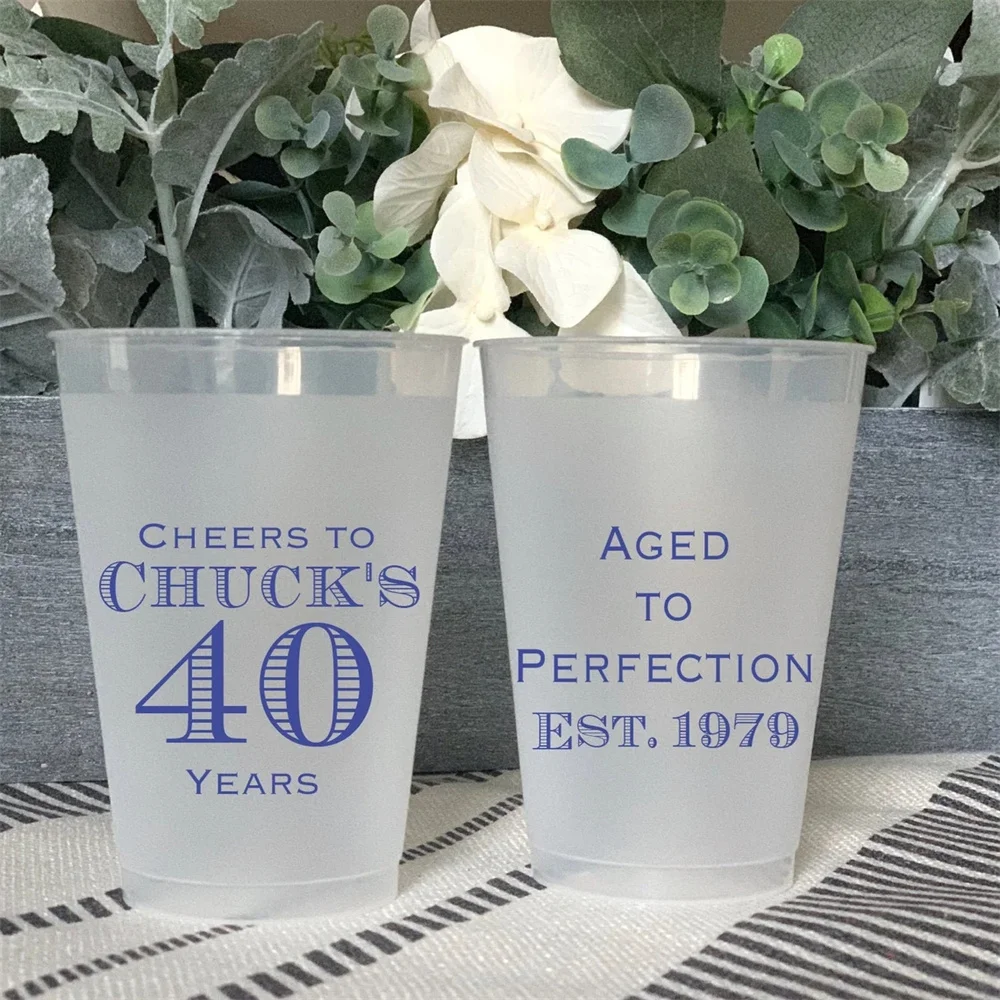 

Aged to Perfection Birthday Plastic Shatterproof Cups, Men's 40th, 40th Birthday