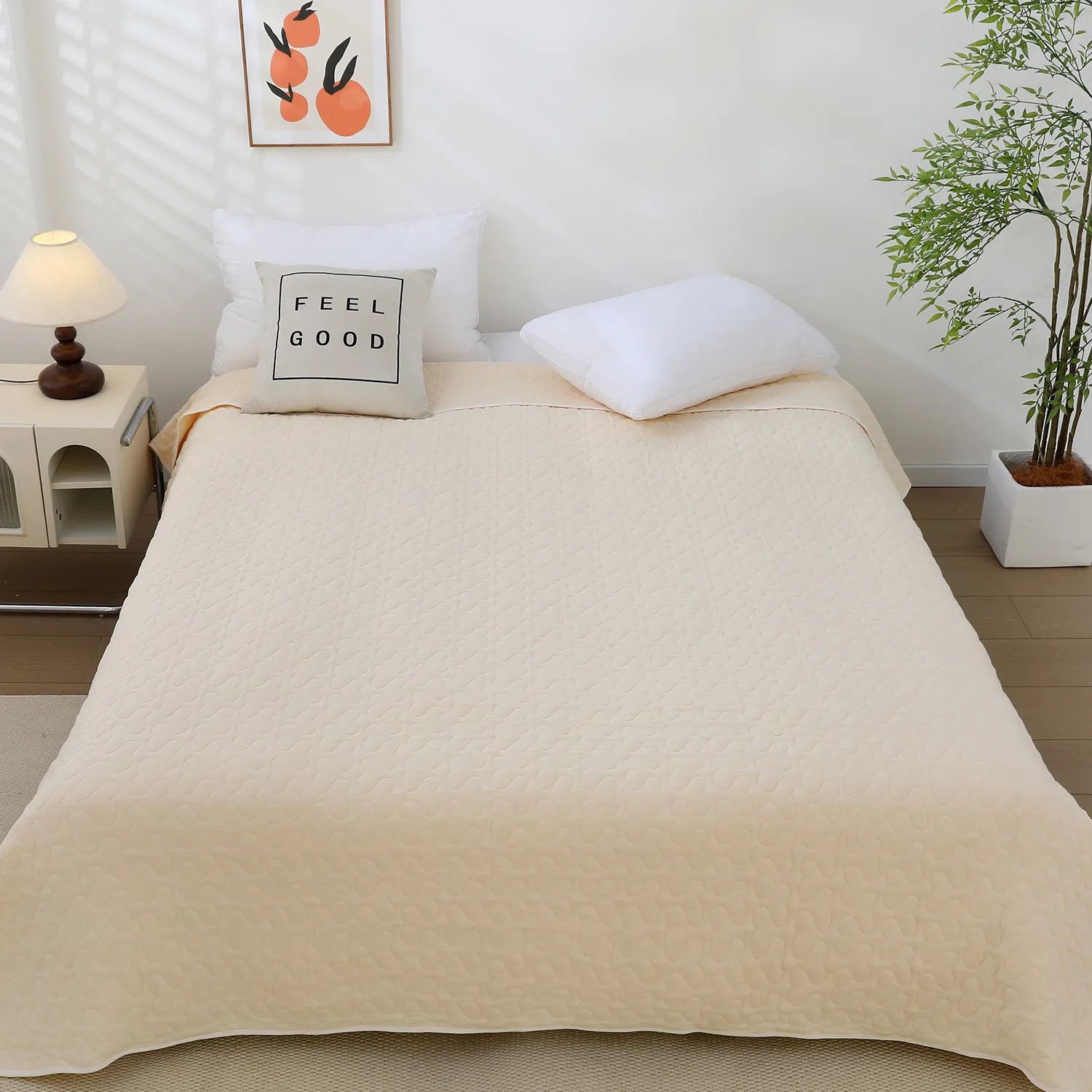Premium 100% Cotton Gauze Bedspread Padded Quilted Blanket Breathable Air Conditioning Quilt Machine Washable Bed Cover