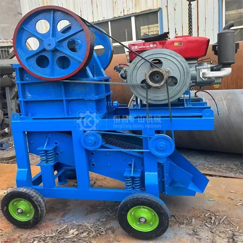 

World's Top Brand Chemical Glass Mining Quarry Gravel Rock Stone Crusher Portable With Engine Motor and Gearbox Core Components