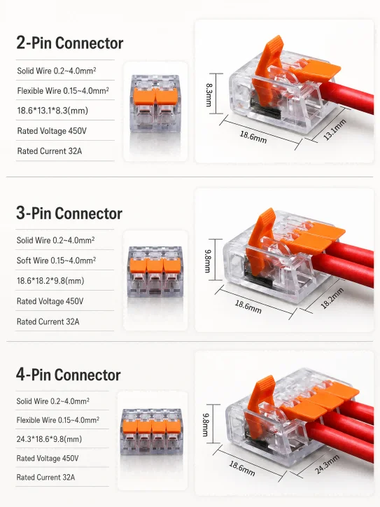 10-75 Pcs Orange Quick Plug-in Terminals Universal Type Electrical Equipment Connectors 250V/32A Wire Connector Terminals