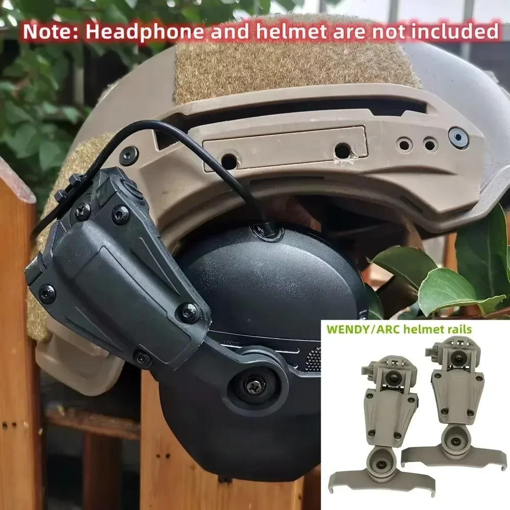 Tactical Headset Bracket Wendy Helmet  Adapter for Walker's Razor Slim Electronic Hearing Protection Shooting Headset