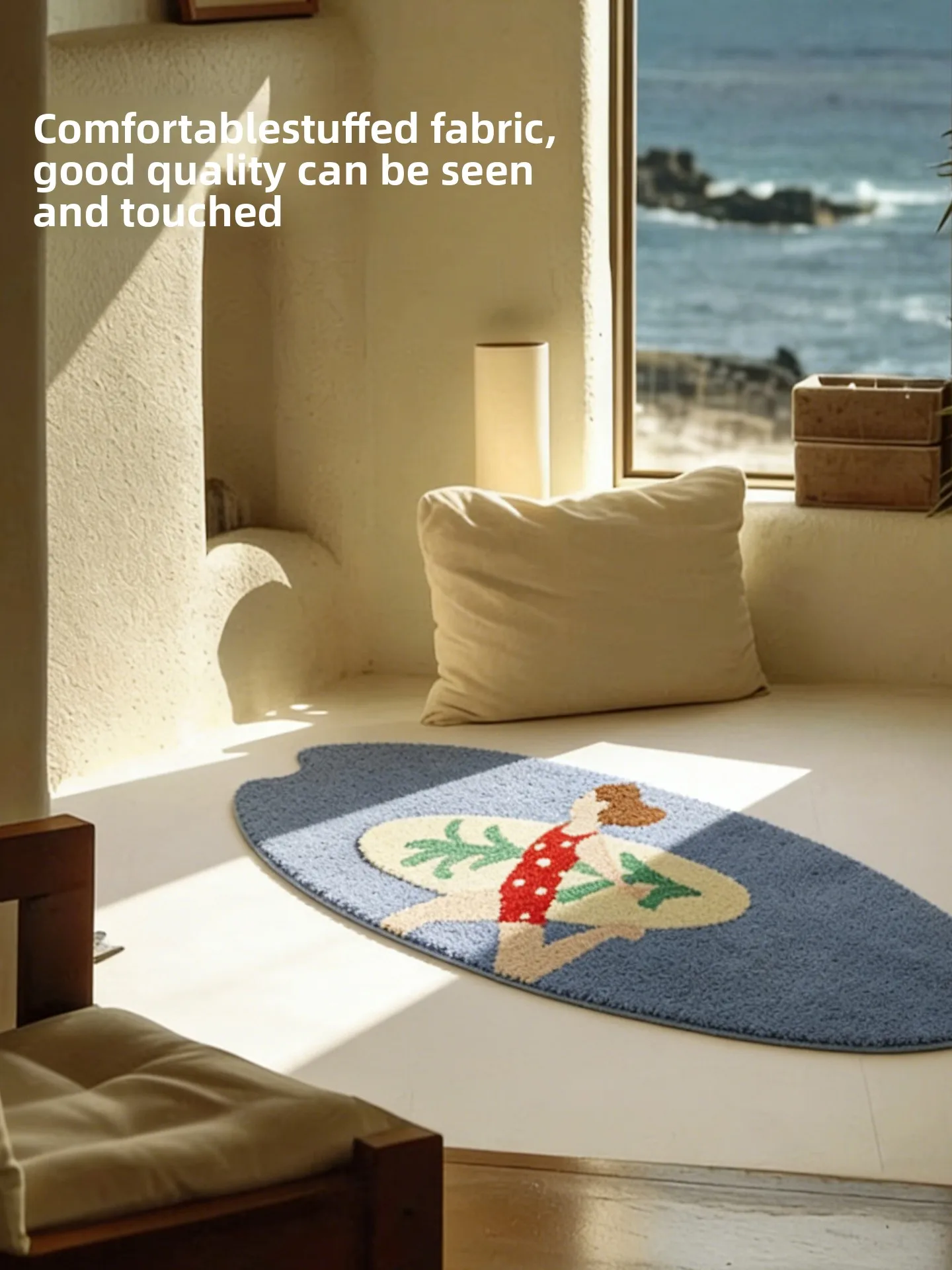 

Caviosen Creative Irregular Shaped Entrance Mat Anti-Slip Bedroom Living Room Carpet Luxury High Grade Bedside Blanket