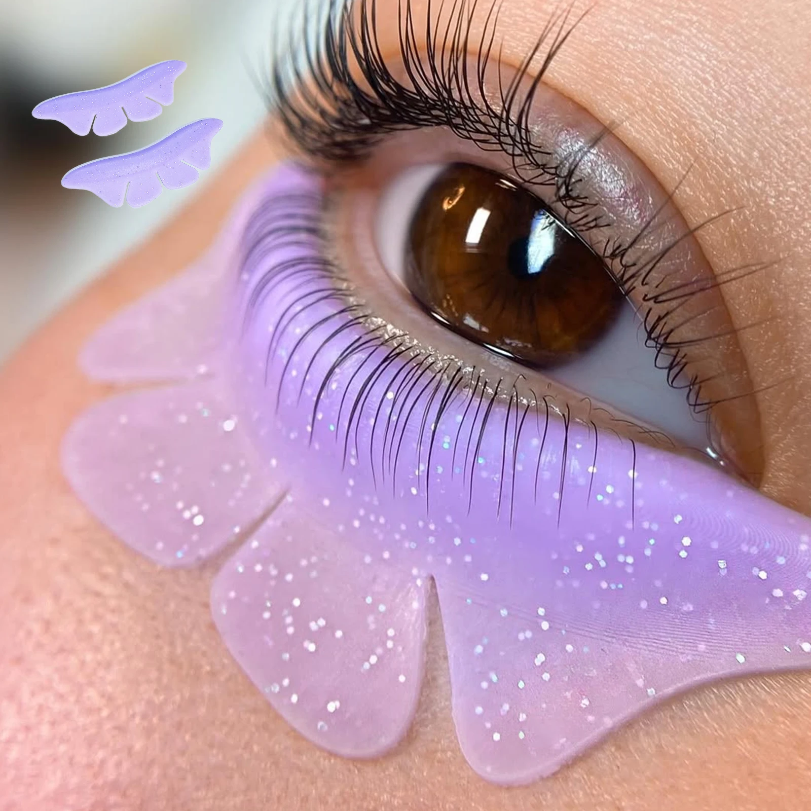 PERMANIA 2 pezzi cuscinetti per permanente ciglia in silicone glitter a forma di farfalla forniture per estensione ciglia estensione ciglia strumento di sollevamento ciglia