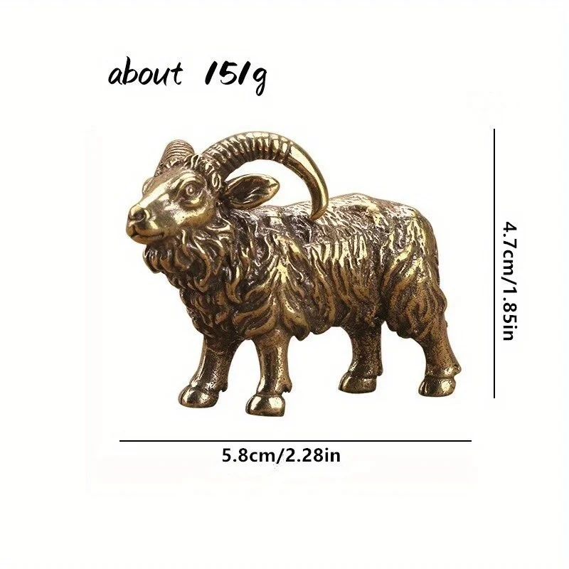 Solid Brass Hyena Figurine Miniature Office Desktop Tea Pet Ornament Vintage Animal Dog Statue Crafts Collection Home Decoration - view 4
