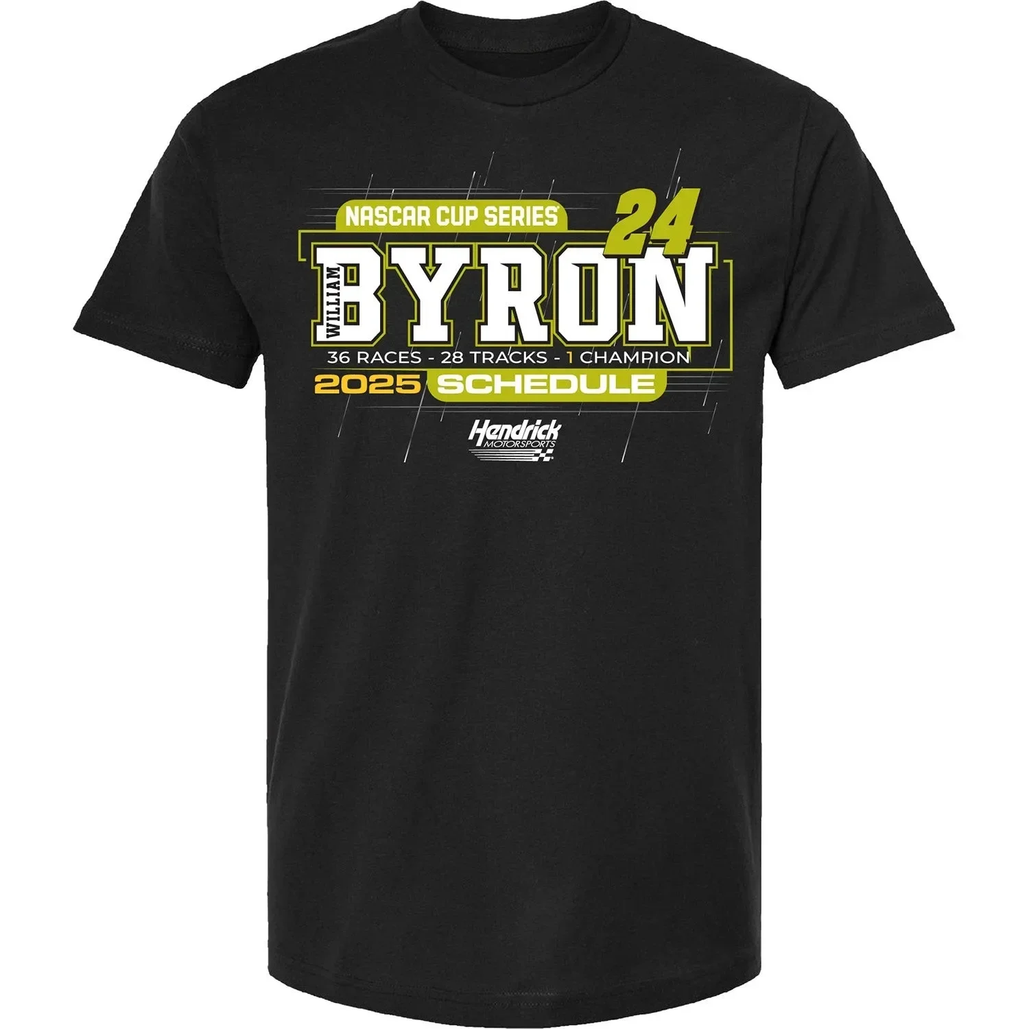 William Byron 2025 NASCARS Cup Series Schedule T-Shirt Black