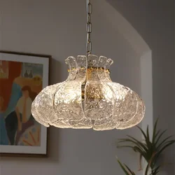 Nordic Creative Smokey Gray Glass Pendant Lamp for Dining Room Kitchen Island Indoor Decoration Round Hanging Lighting Fixture