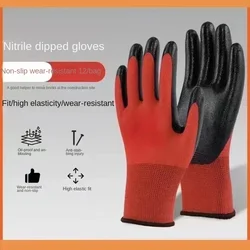 12 Pairs Gardening Gloves for Men Women Rubber Coated Work Garden Gloves Safety Work Gloves Construction