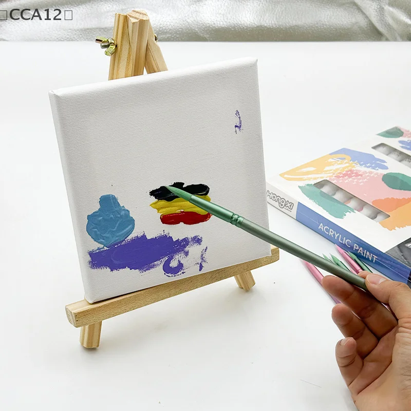 4/6 قطعة فرشاة ألوان مائية مدببة مستديرة برأس مسطح شعر ناعم مدبب خطاف شعر من النايلون أقلام خطية أقلام رسم حرفية #3