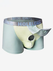 Men bullet separação antibacteriana cueca escrotal apoio puro algodão boxer breve cuidados de saúde boxers masculino prolongado tempo de sexo