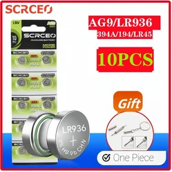 2-10PCS 1.55V AG9 LR936 394 SR936SW LR45 Button Batteries G9A 194 394A SR936 L936F Cell Coin Watch Toys Remote Battery